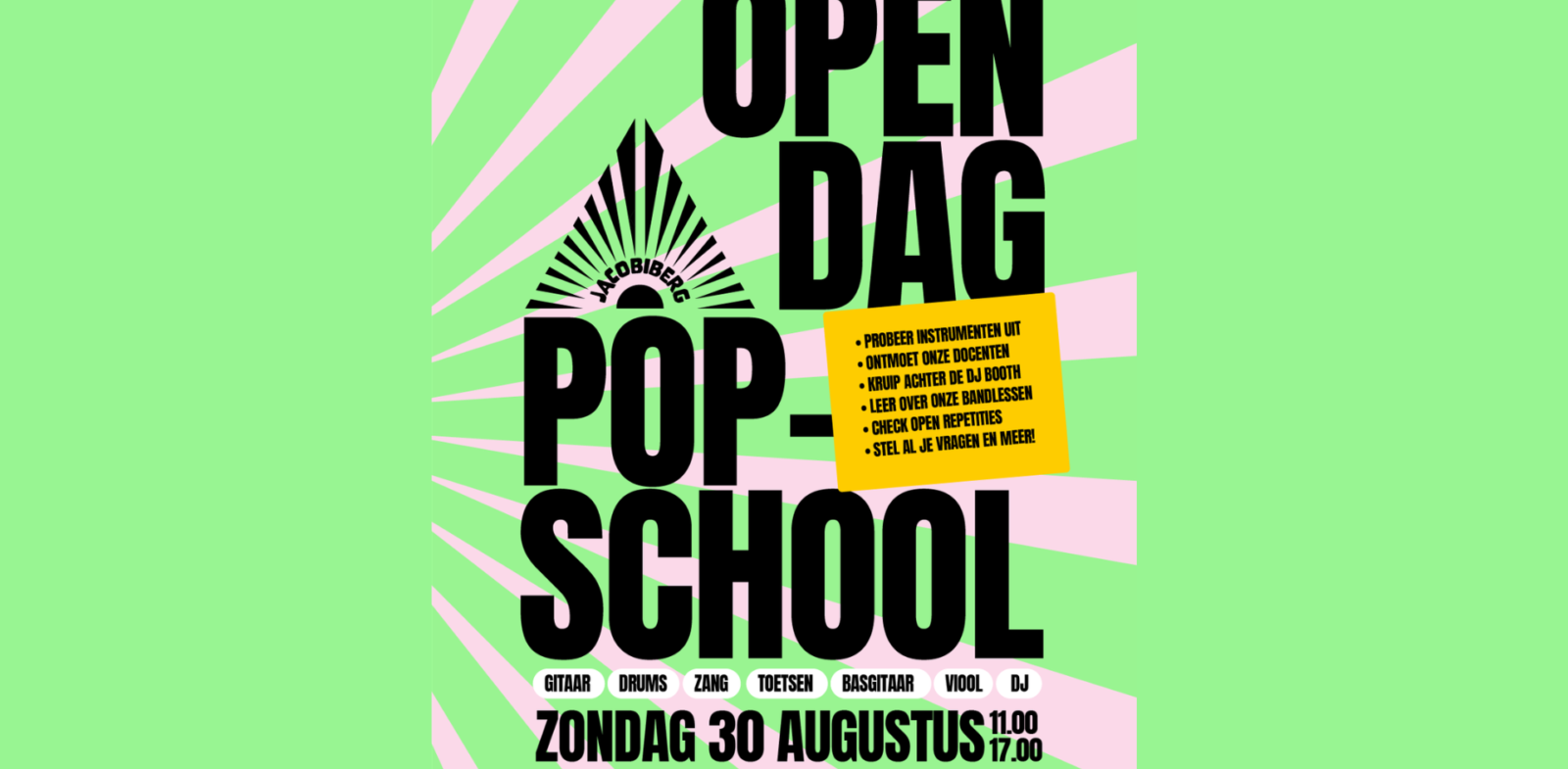 Jacobiberg Open Dag 2026 banner jacobiberg open dag